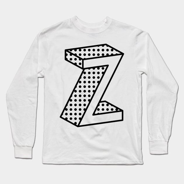 3D Ben Day Dot Isometric Letter Z Long Sleeve T-Shirt by murialbezanson
